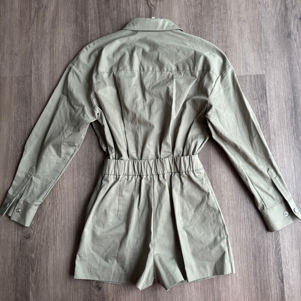 NWT Anthropologie x Mare Mare Long Sleeve Utility Romper in Moss XS - Picture 9 of 9